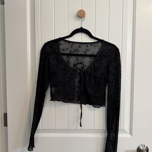Elegant Black Sheer Women's Top